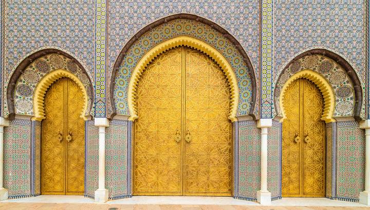 Entrance gates to the Royal Palace in Fes,