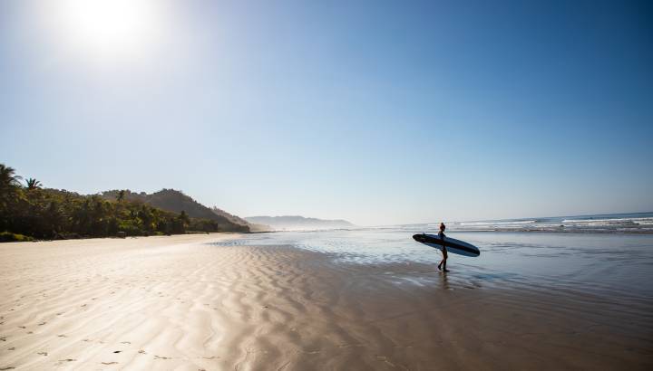 surfing in the morning at Santa Teresa in Costa Rica
