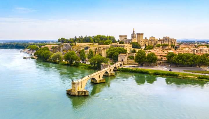 Saint Benezet bridge in Avignon in a beautiful summer day, France