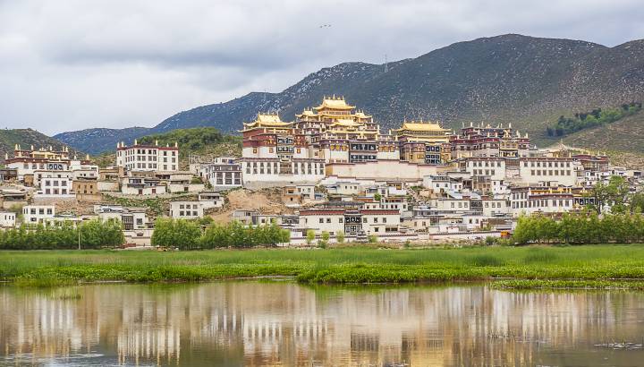 Songzanlin Tibetan Buddhist monastery in Zhongdian,Yunnan China. A place always knows in the name of fictional places,Shangri la.