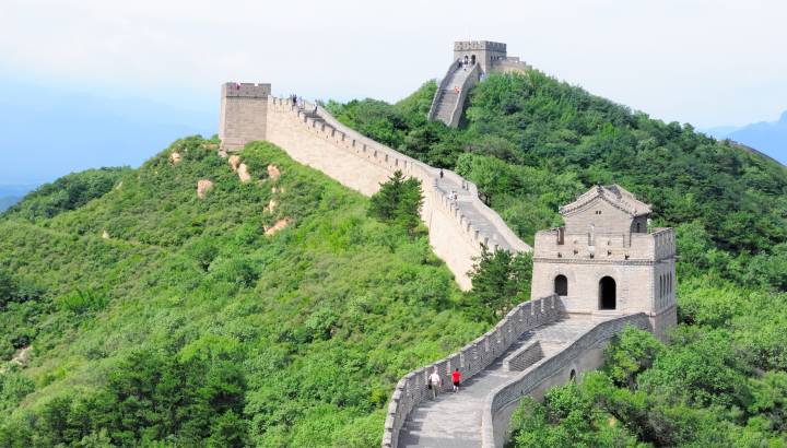 The Chinese great wall at Badaling in the mountains in the north of the capital Beijing