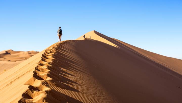 Walking on the Big Daddy dune in Sossusvlei