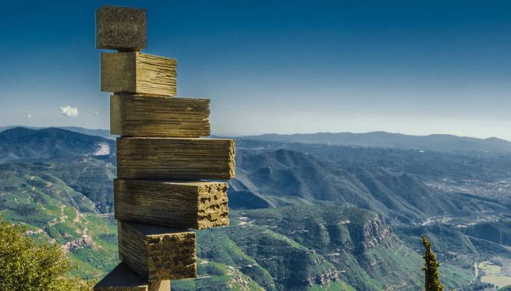 eight 8 stairs to heaven in Montserrat in Spain near Barcelona
