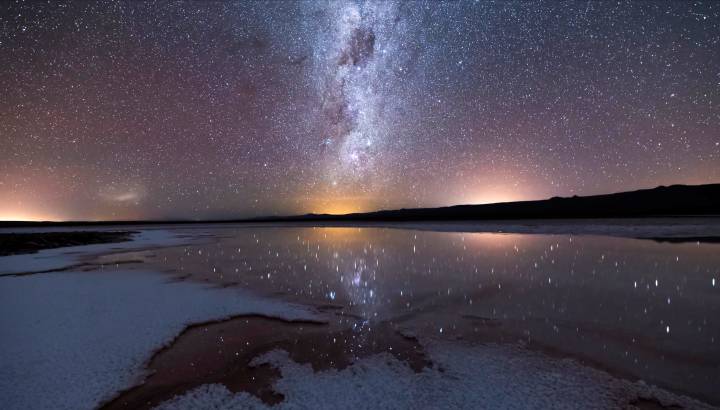 The milky way seen in the night sky in the Atacama desert in the month of July, the best time to visit South America