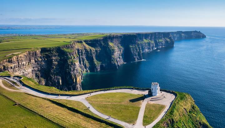 Aerial Landscape with the Cliffs of Moher In County Clare