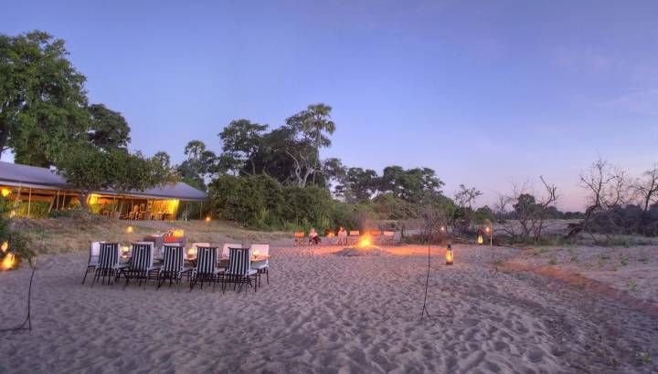 Exterior view of Kwihala Camp Hotel in Ruaha, Tanzania