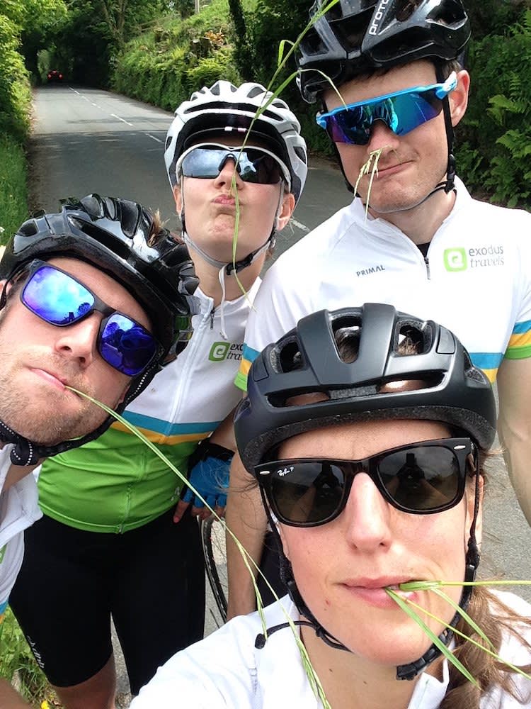 The team chewing the cud on day 1 of LEJOG!