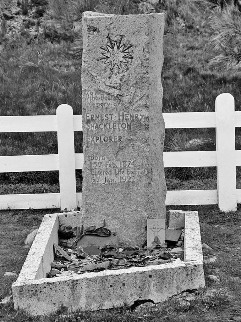 Ernest Shackleton's grave in Grytviken, South Georgia