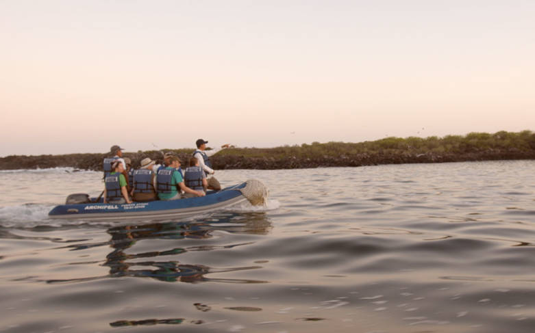 People on Speed Boat in the Galapagos