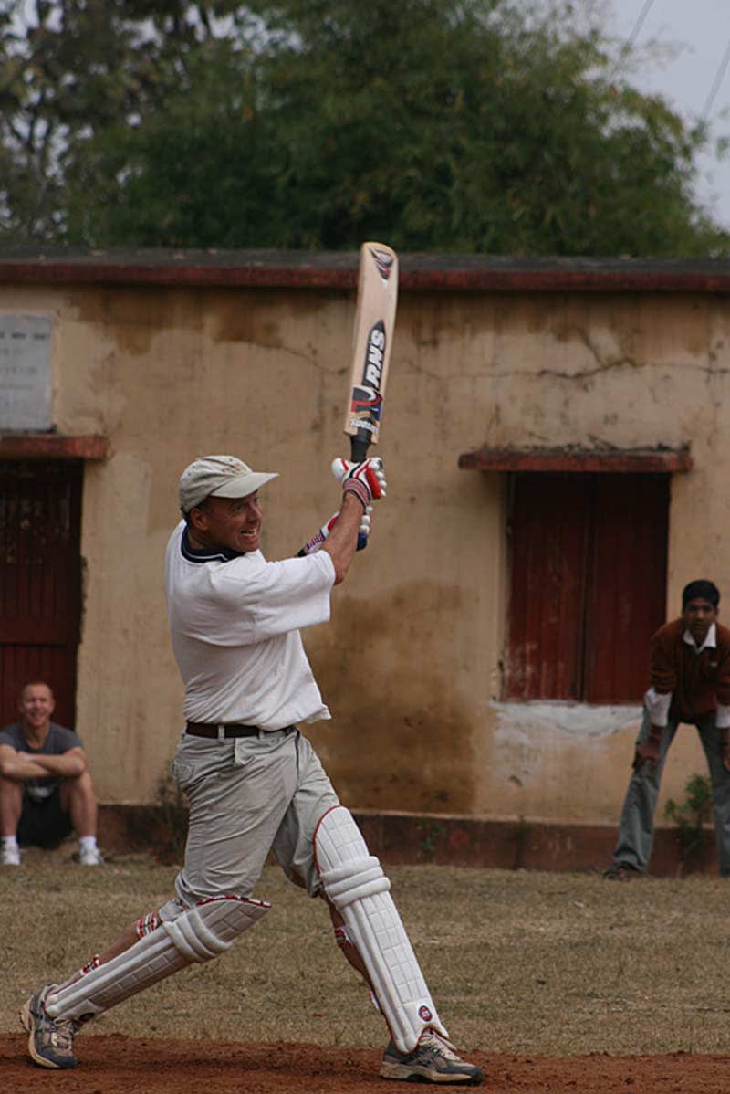 Paul Goldstein playing cricket