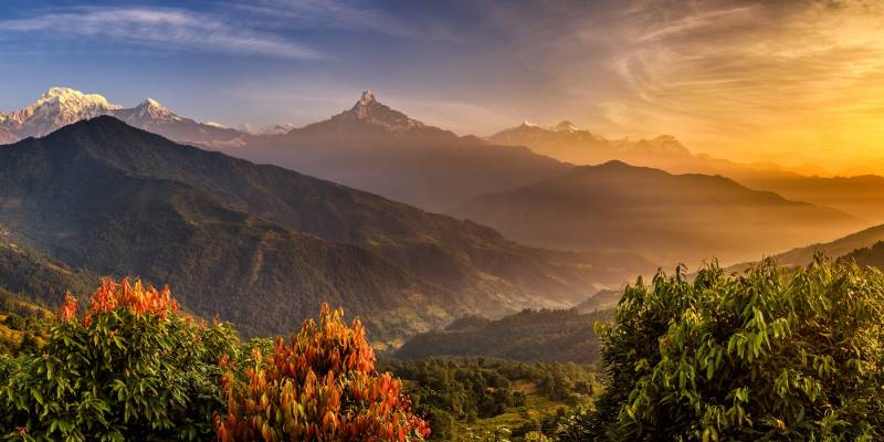 Annapurna Himalayas near Pokhara in Nepal Holiday