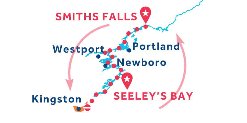 Smiths Falls RETURN via Merrickville and Kingston