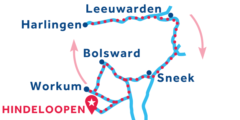Hindeloopen return via Harlingen Die Seenlandschaft Tour