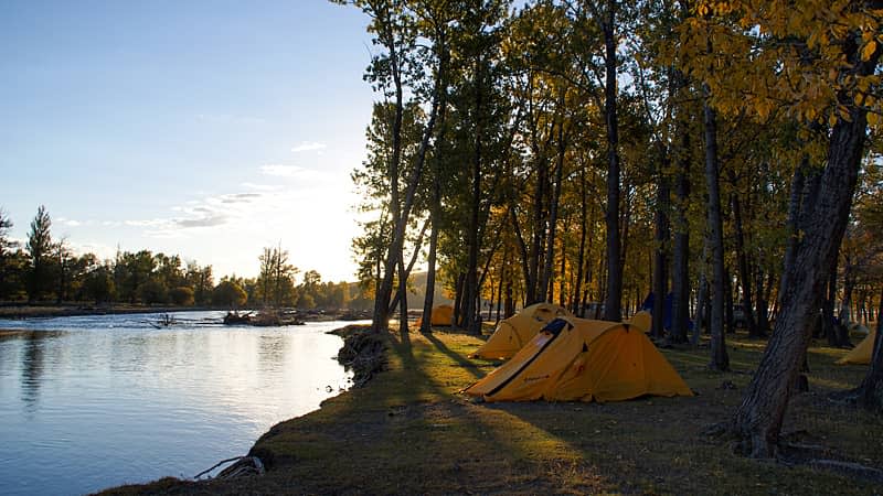 Camping in the steppe