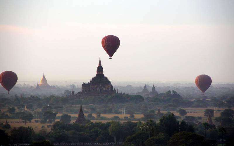a large balloon in the sky