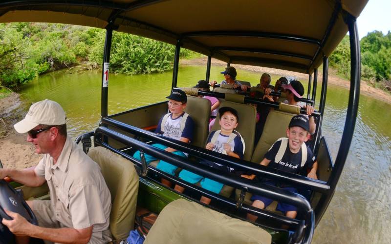 Shamwari Game Reserve kids on safari game drive