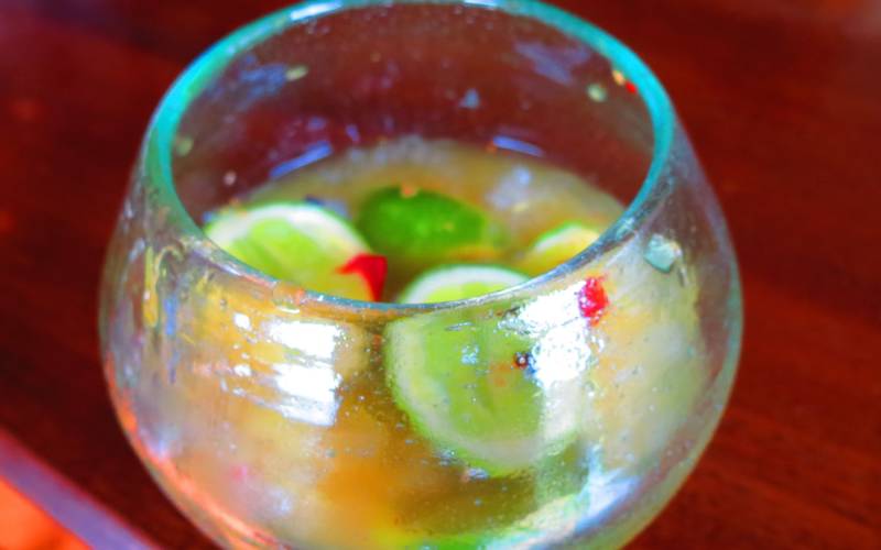 a close up of a glass bowl