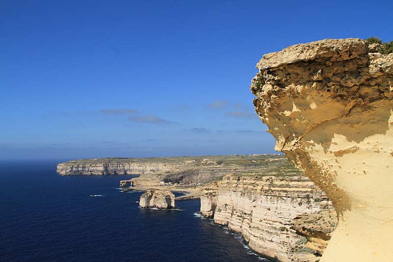 Gozo coastline, Xlendi Bay in the distance