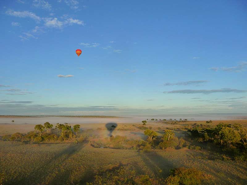 Sunrise air balloon flight