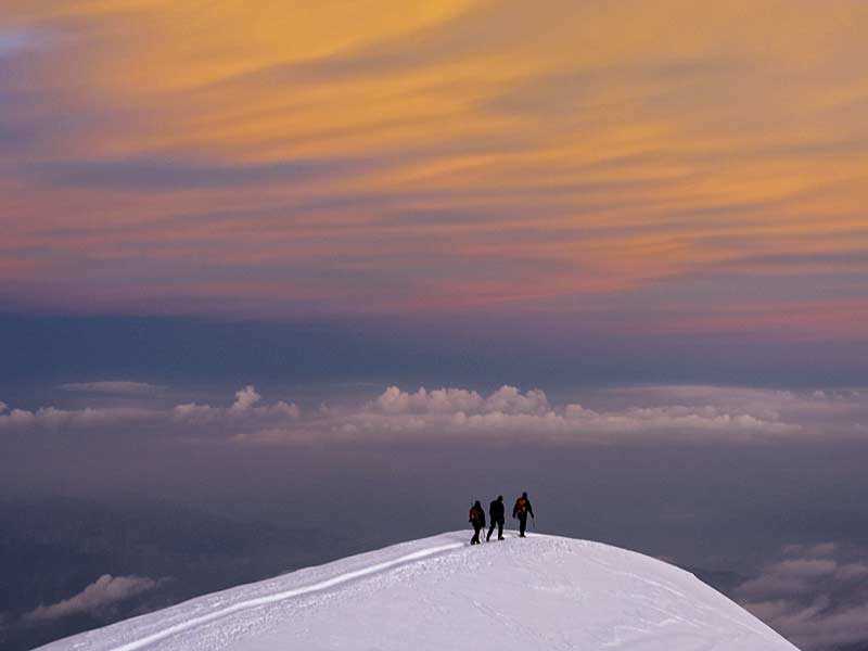 Reaching the summit of Mont Blanc