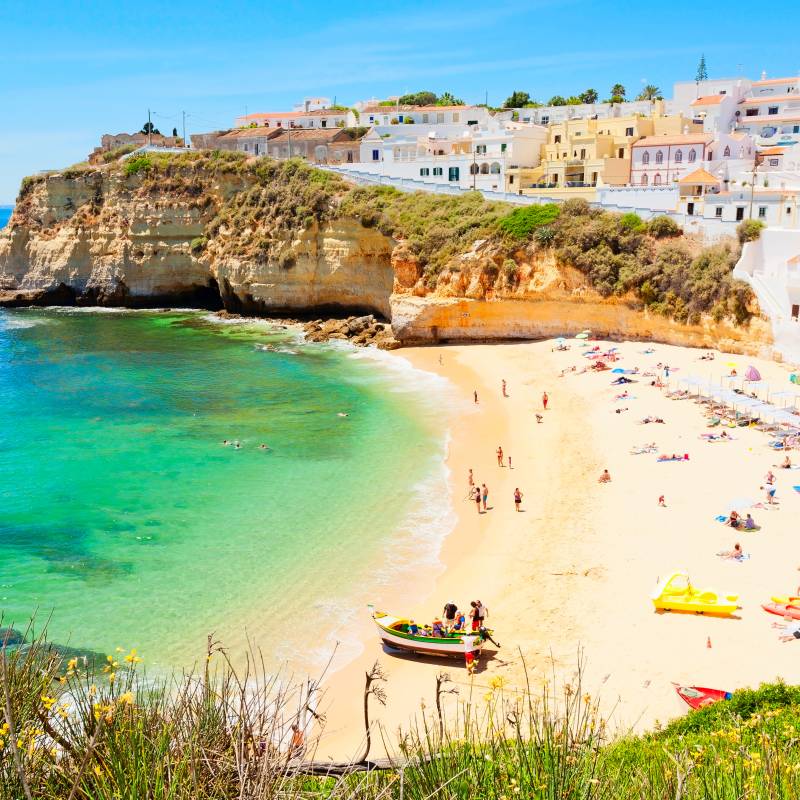 Beautiful beach in Algarve, Portugal - Summer is the best time to visit Europe