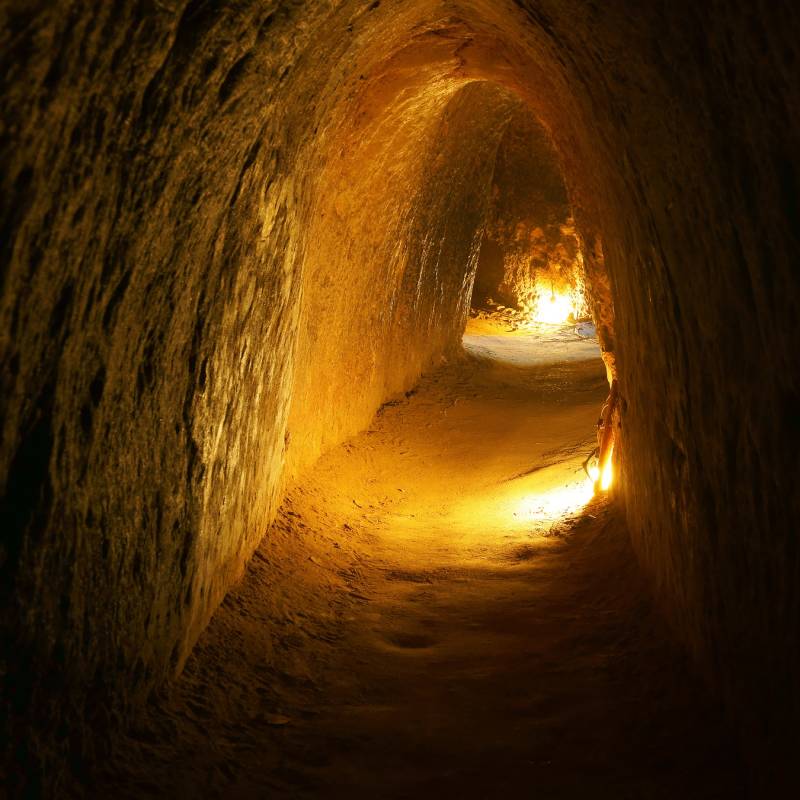 Cu Chi tunnel, historic famous place in Vietnam war