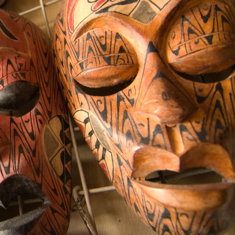 Masks in a Malaysian market