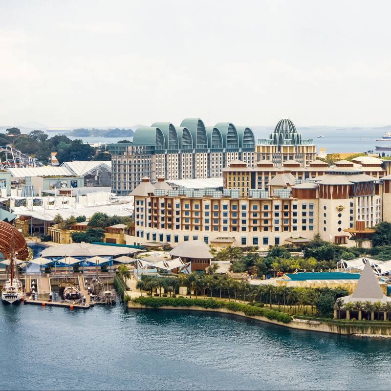 Aerial view of Sentosa island Singapore