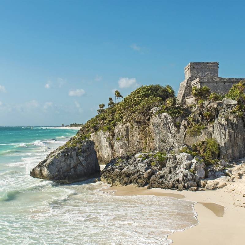 Enchanting Travels Central America Tours Mexico Tulum God of Winds temple by the Caribbean Sea