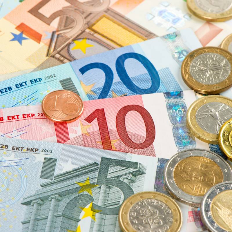 Euro currency, coins and banknotes, Germany