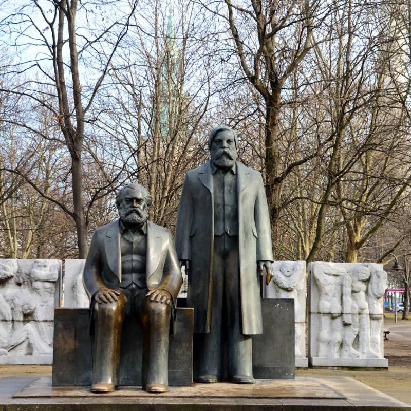 Enchanting Travels Germany Tours Statues of Karl Marx and Friedrich Engels, near Alexanderplatz, in the former East Berlin