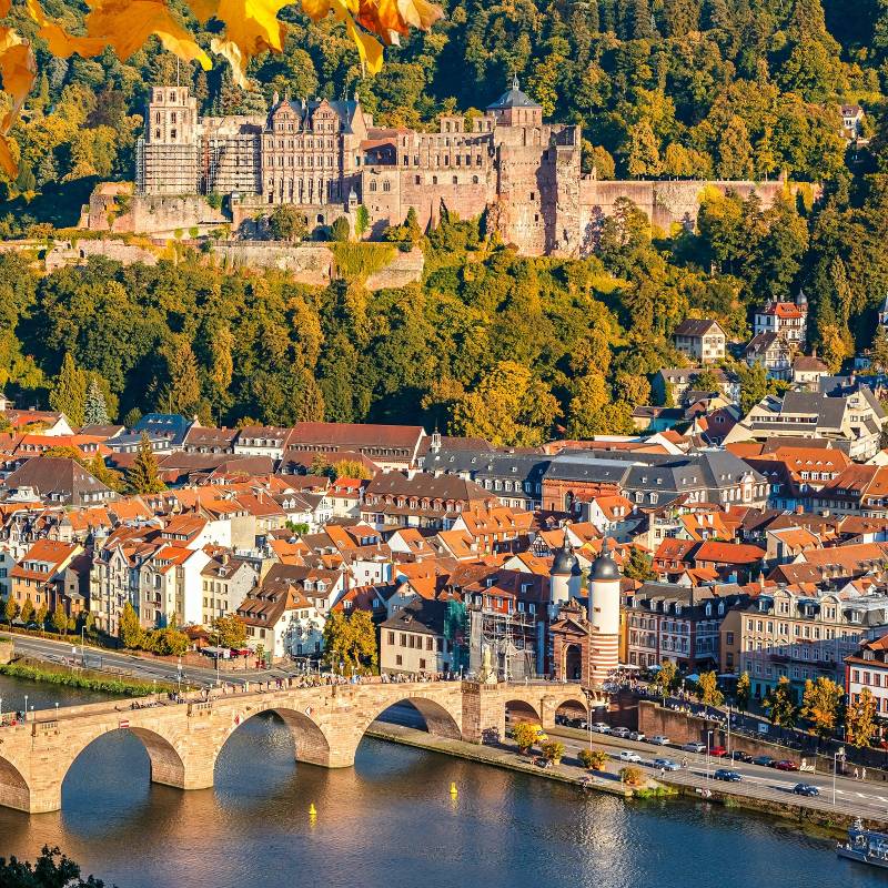 View on Heidelberg at autumn, Germany, Europe