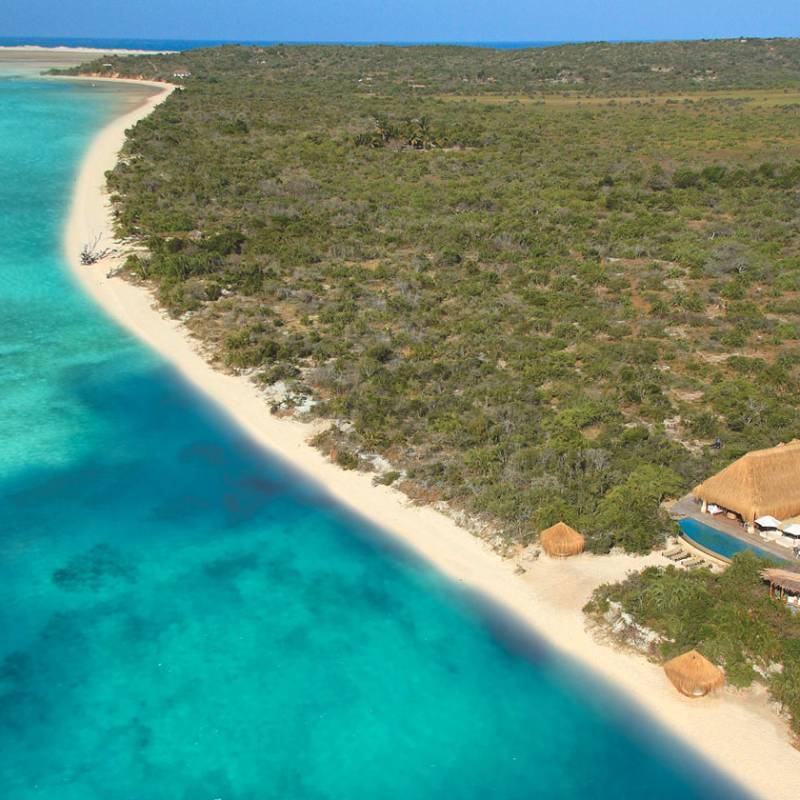 Bird's eye view of Azura Benguerra Lodge in Bazaruto/Vilanculos, Mozambique