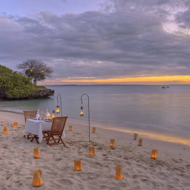 Dinner at the beach at Azura at Quilalea Lodge in Quirimbas, Mozambique