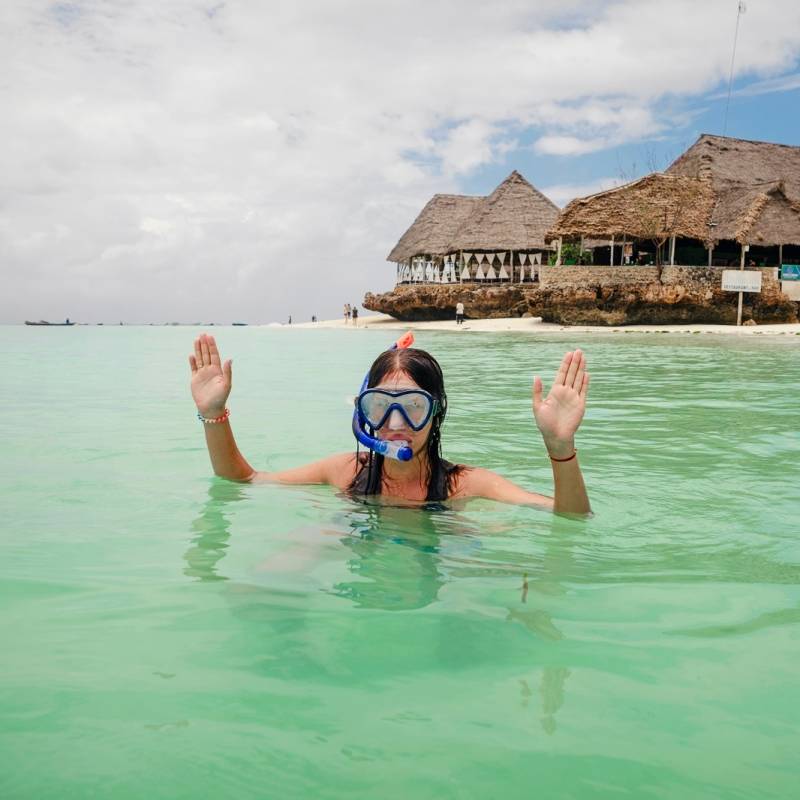 Snorkeling in the Indian Ocean at Zanzibar