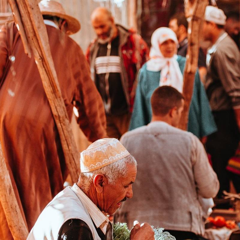 Busy market in Marrakech