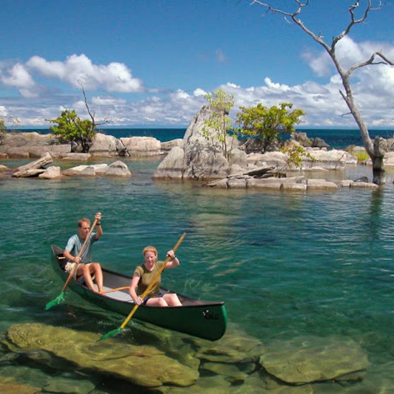 Canoe trip at Nkwichi at Lake Malawi