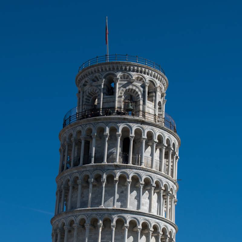 Simple view of Pisa Tower in Tuscany Region in Central Italy, Europe