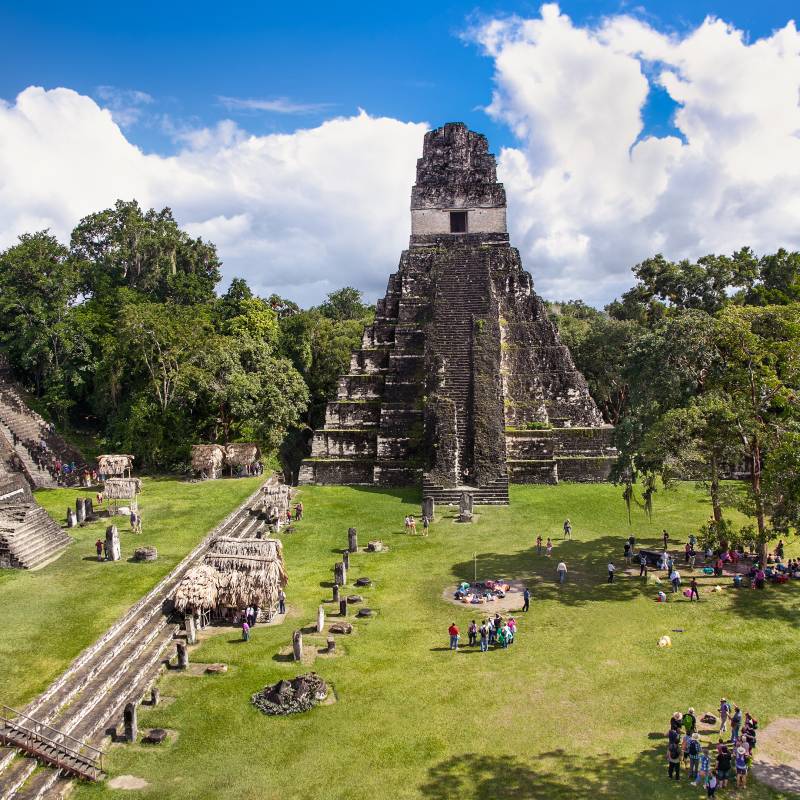 The Central Plaza and Temple I at Tikal National Park