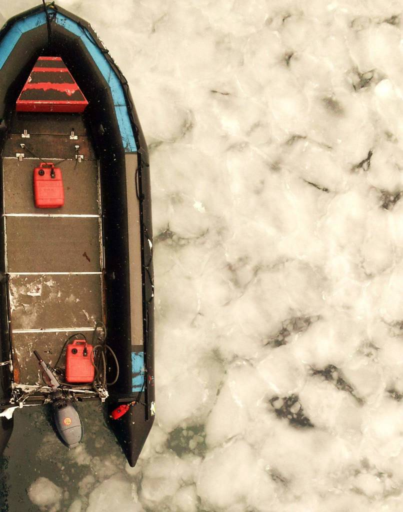 Zodiacs power through Antarctica's ice-choked waters for transports, as well as for adventurous outings and whale watching.
