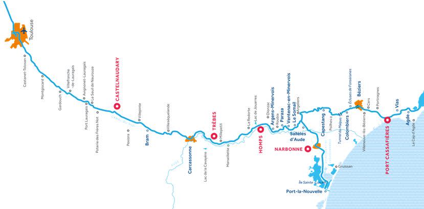 Mapa del Canal du Midi