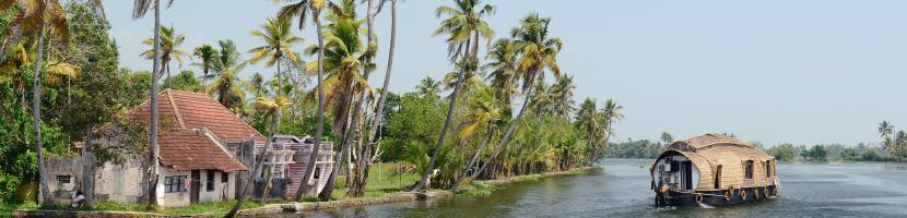Beautiful Houseboat at back waters of Kerala, South India