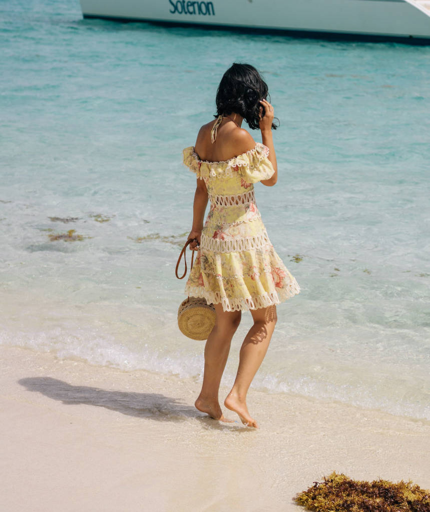 Woman standing on beach