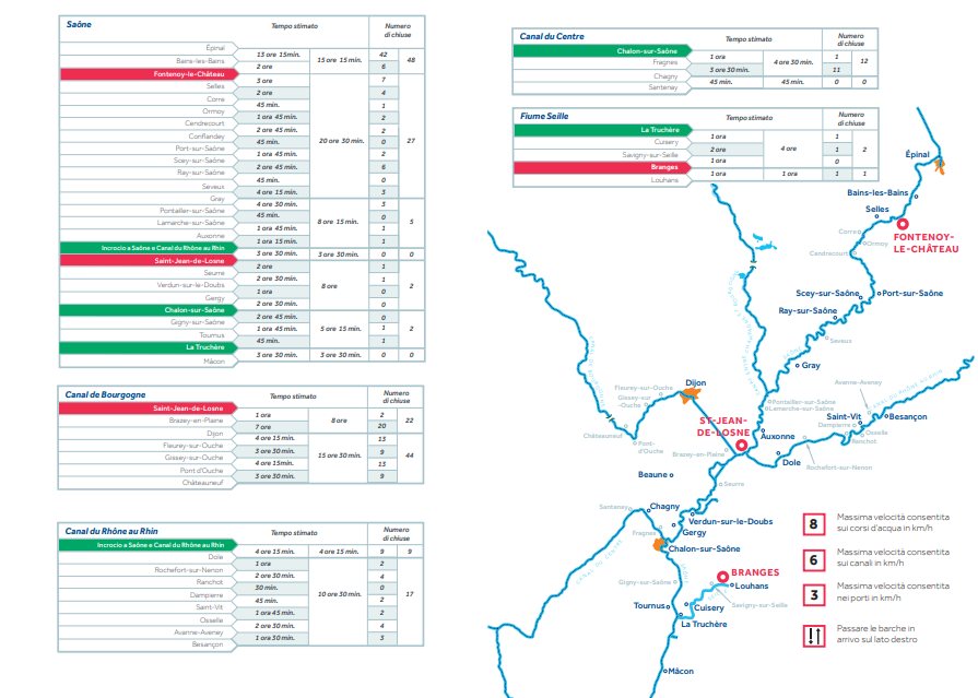 Mappa della regione Borgogna