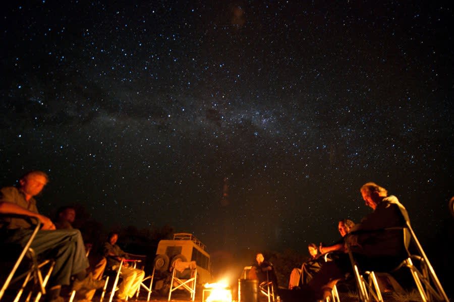 Group around the campfire