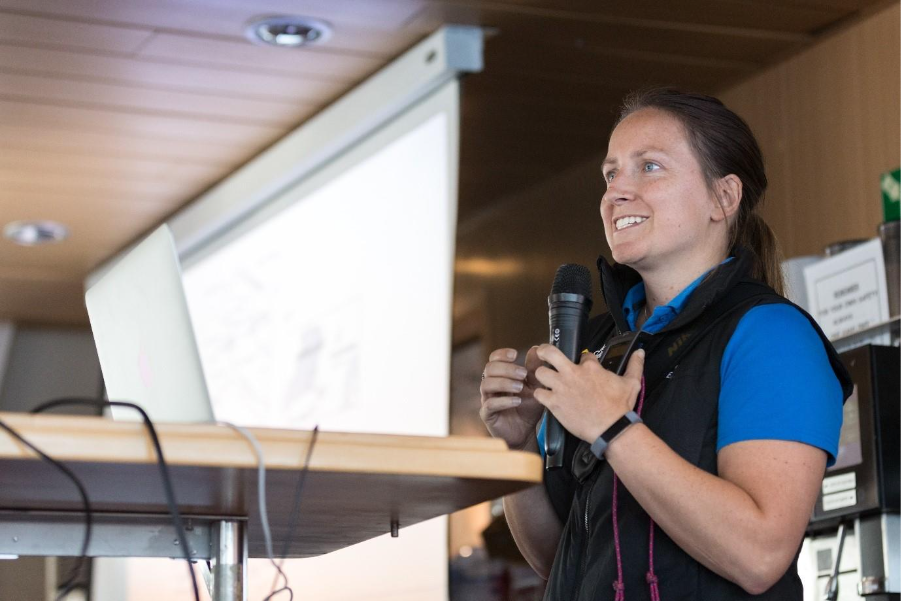 Expedition Leader presenting to guests. Photo by Acacia Johnson.