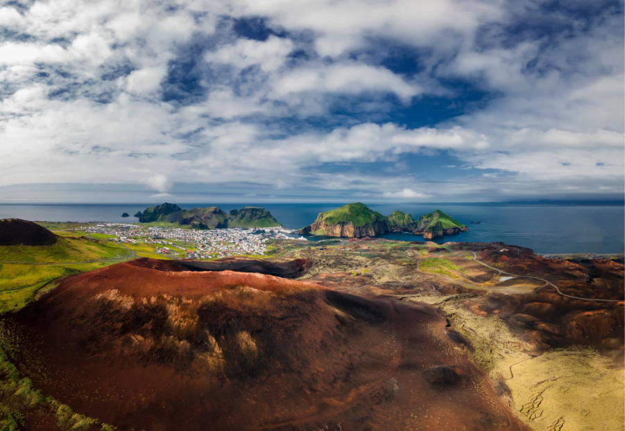 Mount Eldfell volcano in Iceland. Photo by Adobe Stock. 
