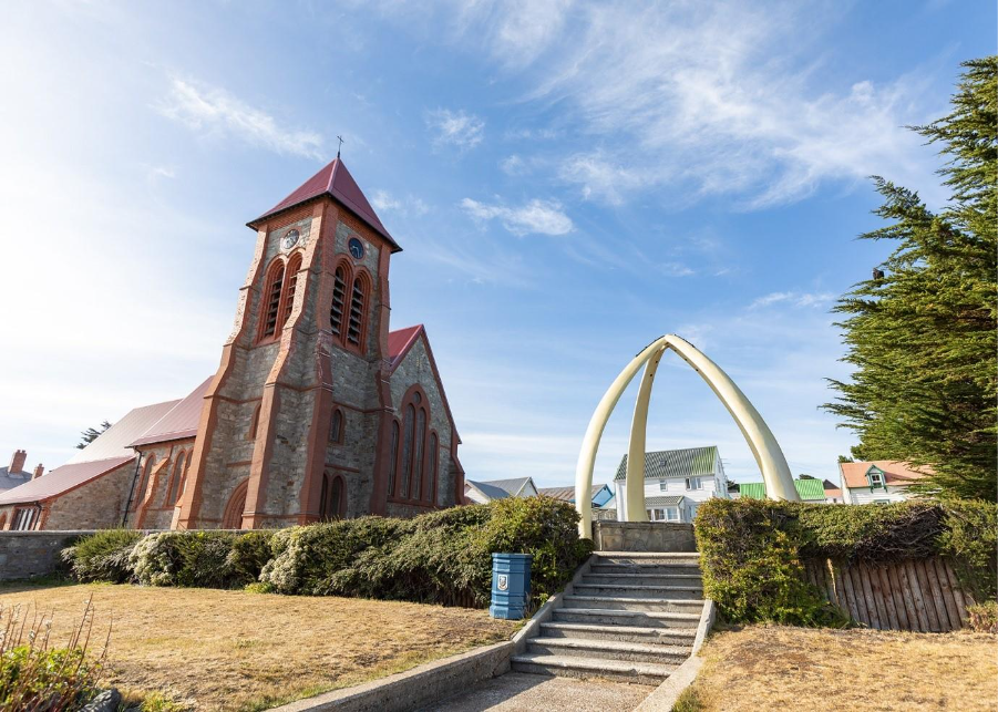 Port Stanley in a sunny day with a clear sky 