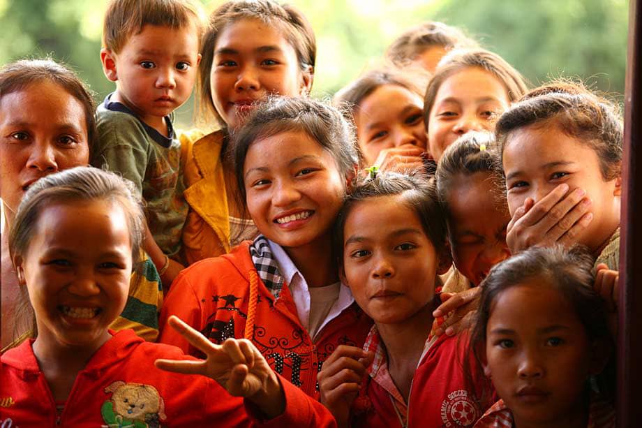 schoolchildren in Laos