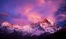 Mount Machapuchare (Fishtail) at sunset, view from Annapurna base camp
